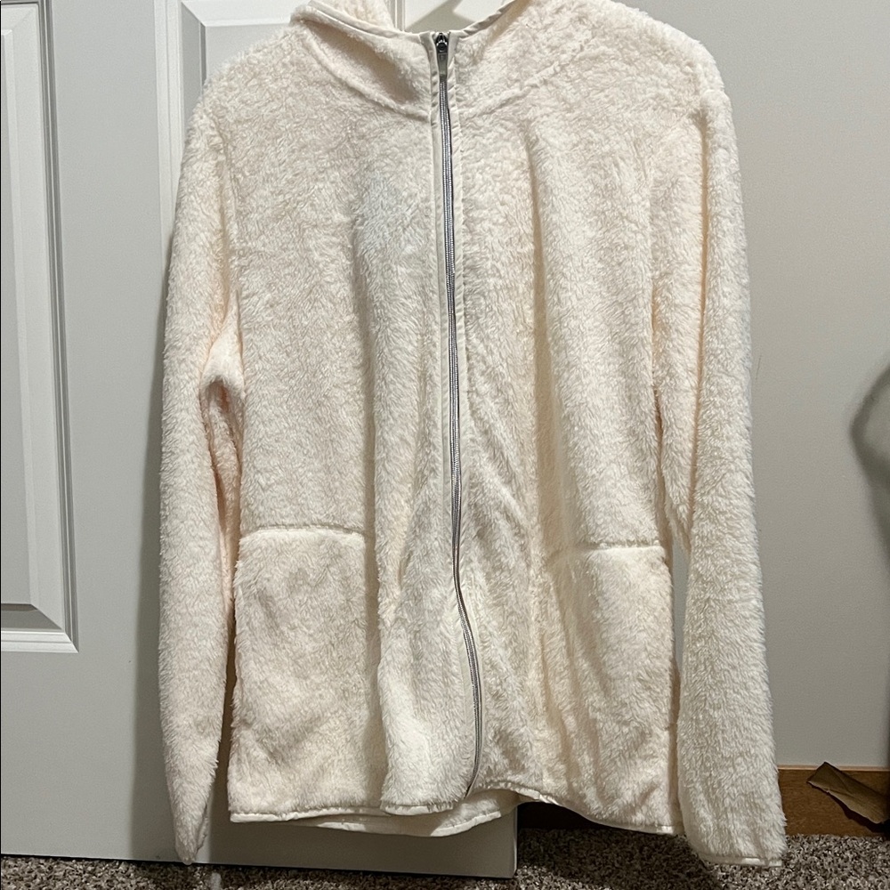 Christopher & Banks Cream Fleece Jacket